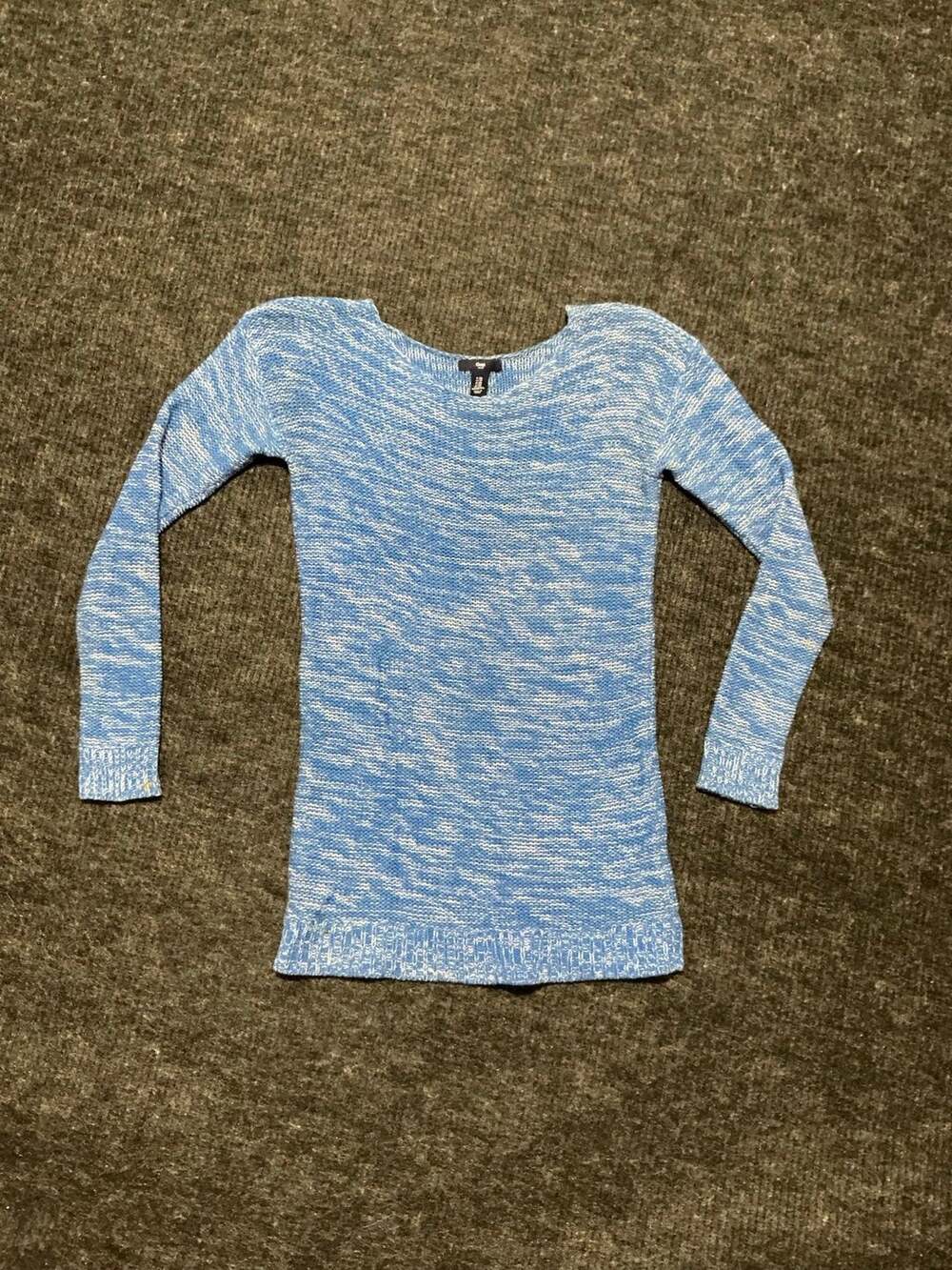 Gap Long Sleeve Sweater Womens Size XS Blue and White Cotton Used Excellent